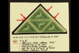 CAPE OF GOOD HOPE 1855 1s Deep Dark Green, SG 8b, Superb "triangular" Block Of 4 With Clear To Large Margins And... - Unclassified
