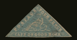 CAPE OF GOOD HOPE 1861 4d Pale Milky Blue "WOOD-BLOCK" Triangular, SG 14, Lightly Used With 2 Small Margins... - Ohne Zuordnung