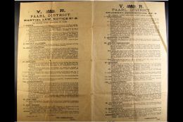 BOER WAR PAARL DISTRICT. MARTIAL LAW, NOTICE No.2, Bilingual Notice Dated January 16th 1901 Detailing The Further... - Ohne Zuordnung