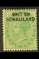 1903 ½a Yellow-green With Opt At Top Of Stamp With "BRIT SH" Variety, SG 1a, Mint, Small Red Red Mark On... - Somaliland (Protectorate ...-1959)