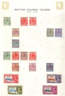 1914-35 KGV COLLECTION On An Album Page. Includes 1914-23 Defins To 1s, 2s & 2s6d Mint, 1922-31  To 4½d... - Salomonseilanden (...-1978)