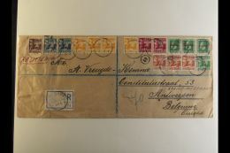 1923 (24 May) Large Envelope To Belgium Bearing A Spectacular 16- Stamp Franking Of 1916 ½d Greens (3)... - Samoa