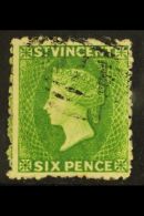 1880 6d Bright Green, Wmk Small Star, Perf 11 To 12½, SG 30, Very Fine Used. Lovely Colour. For More... - St.Vincent (...-1979)