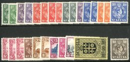 1938-48 KGVI Definitives Complete, SG 128/41, Including All The SG Listed Additional Perfs/shades, Fine Fresh... - St.Lucia (...-1978)