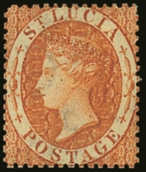 1864 (1s) Deep Orange, Wmk Reversed, SG 18x, Very Fine Mint. For More Images, Please Visit... - St.Lucia (...-1978)
