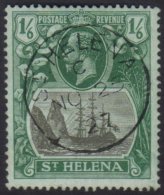 1922-37 1s6d Grey And Green On Blue-green, Wmk Multi Crown CA, SG 93, Very Fine Used.  For More Images, Please... - Saint Helena Island