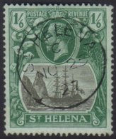 1922-37 1s6d Grey And Green On Blue-green, Wmk Multi Crown CA, SG 93, Very Fine Used.  For More Images, Please... - Sint-Helena