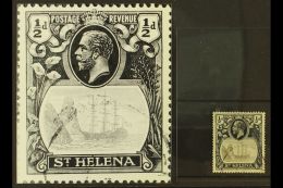 1922-37 ½d Grey-black & Black, "TORN FLAG" VARIETY, SG 97b, Fine Used For More Images, Please Visit... - Sainte-Hélène