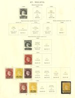 1864-60 (watermark Crown CC) Fresh Mint Or Unused Range On Printed Leaves. Comprises 1d SG 6 (2), 2d SG 9, 3d SG... - Sainte-Hélène