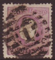 1867 240r Reddish Lilac 'Curved Label', Perf 12½, SG 68, Good Used, Heavy Cancel And Some Short Perfs But... - Altri & Non Classificati