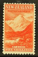 1902-07 5s Deep Red Mount Cook Perf 11, SG 317, Fine Mint, Very Fresh. For More Images, Please Visit... - Andere & Zonder Classificatie