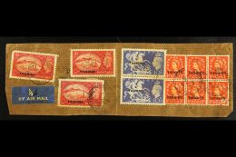 TANGIER 1954 (29 Jul) Rather Splendid Parcel Piece Bearing 1951 5s Reds (3) & 10s Ultramarines (pair), Also... - Autres & Non Classés