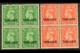 TANGIER  1944 ½d Pale Green & 1d Pale Scarlet, SG 251/52, Very Fine Mint (two Stamps From Each Block... - Autres & Non Classés