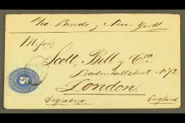 1888 (8 Aug) Cover From Matehuala To London, Bearing 1887 5c Ultramarine With Coloured Ruled Lines Perf 12 (Scott... - Messico