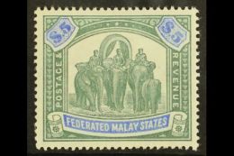 FEDERATED STATES 1900 $5 Green And Bright Ultramarine, Wmk CC, SG 25, Very Fine And Fresh Mint. Lovely Bright... - Autres & Non Classés