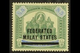 FEDERATED STATES 1900 $5 Green And Ultramarine, Elephants, SG 13, Very Fine And Fresh Mint. Lovely Stamp. For More... - Altri & Non Classificati