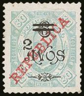 1919 2a On 6a On 80r Pale Green Local Provisional Stamp, SG 303 (Scott 257), Very Fine Unused As Issued. Scarce.... - Autres & Non Classés