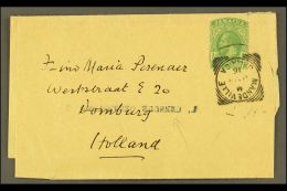 1916 ½d KGV Wrapper To Holland, Mandeville Squared Circle Cancel; Alongside Dutch Censor Handstamp.  For... - Jamaica (...-1961)
