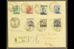 POST OFFICES IN TURKISH EMPIRE DURAZZO - 1909 Registered Cover Franked With All The Values From 10pa On 5c To 20pi... - Sonstige & Ohne Zuordnung