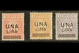SERVIZIO COMMISSIONI 1925 Surcharges Set (Sassone 4/6, S.2501) Very Fine Mint. (3 Stamps) For More Images, Please... - Zonder Classificatie