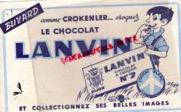 21 - DIJON - BUVARD CHOCOLAT LANVIN - A CROQUER N° 7- AVION L' OISEAU BLANC - AVIATION - Cocoa & Chocolat