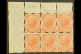 1863 2L Bright Scarlet, VEII, London Printing, Sass L22, Superb NHM Corner Block Of 6. Rare Cat €3900... - Non Classés