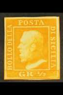 SICILY 1859 ½gr Orange, Pl 2, Sass 2, Very Fine Mint Og. Lovely Stamp With Good Margins And Full Colour.... - Non Classés