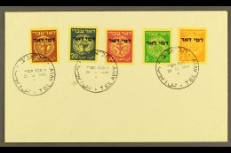 POSTAGE DUES 1948 1st Ovpt Set Complete, Bale PD 1-5, On Plain COVER Tied By Tel Aviv Cds's Of 25.12.1949. For... - Altri & Non Classificati