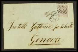 1867 (Dec 5) Entire From Cork To Genova Bearing 6d Lilac (plate 6, With Hyphen) Tied Neat Cork "156" Duplex... - Altri & Non Classificati