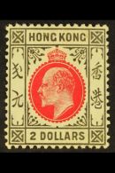 1907 $2 Carmine-red And Black Ed VII, SG 99, Very Fine And Fresh Mint. Lovely Well Centered Stamp. For More... - Sonstige & Ohne Zuordnung