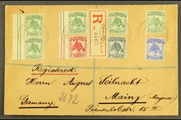 1913 (27 May) Registered Cover To Germany, Bearing 1911 Pine Set, Plus Additional Four ½d Stamps, Tied By... - Îles Gilbert Et Ellice (...-1979)