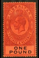 1912 £1 Dull Purple And Black / Red, Wmk Mult Crown CA, SG 85, Never Hinged Mint. For More Images, Please... - Gibilterra