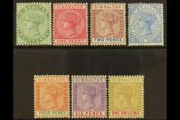 1898 Re-issue In Sterling Complete Set, SG 39/45, Fine Mint. (7 Stamps) For More Images, Please Visit... - Gibilterra
