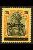 1920 25pf Black & Red On Yellow "Sarre" Overprint Type III (Michel 9a III, SG 9c), Never Hinged Mint, Streaky... - Autres & Non Classés