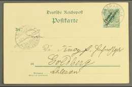SOUTH WEST AFRICA 1900 (15 Apr) 10pf Diagonal Opt Postal Card To Germany Cancelled By Fine "OKAHANDJA" Cds... - Andere & Zonder Classificatie