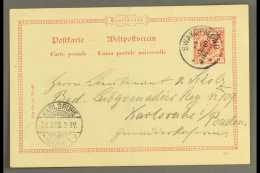 SOUTH WEST AFRICA 1898 (3 Mar) 10pf With Diagonal Opt Postal Stationery Card To Germany Cancelled By Fine... - Andere & Zonder Classificatie