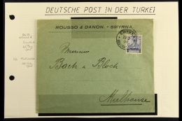 PO's IN TURKEY 1905 (23 Feb) Prtd Cover To Germany Bearing 1902-04 1pi On 20pf Type II, Michel 14 II, Tied By Fine... - Autres & Non Classés