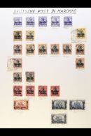 MOROCCO 1903-1911 FINE USED COLLECTION On Pages With Identified Postmarks, Inc 1903 5c (x2) & 2.50p (thin),... - Other & Unclassified