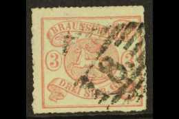 BRUNSWICK 1864 3sgr Rose On White, Perce En Arc 16, Mi 16A, Fine Used With "8" In Barred Diamond Cancel. Scarce... - Other & Unclassified