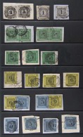 BADEN 1853-58 Used Group Of Imperfs On Pieces With 1853-54 1kr X4, 3kr X7, And 6kr X6, Plus 1858 3kr X6, Cat Euro... - Sonstige & Ohne Zuordnung