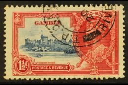 1935 1½d Deep Blue & Scarlet Jubilee LIGHTNING CONDUCTOR Variety, SG 143c, Finely Cds Used, A Few... - Gambia (...-1964)