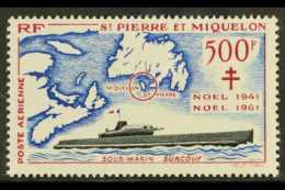 ST PIERRE ET MIQUELON 1962 500f Red, Blue & Black (AIR POST), Yv 28, Superb, Never Hinged Mint For More... - Altri & Non Classificati