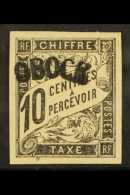 OBOCK POSTAGE DUES - 10c Black Ovptd, Yv 2, Very Fine Mint No Gum. Signed. For More Images, Please Visit... - Altri & Non Classificati