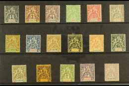 GABON 1904-07 "Tablet" Complete Set, Yvert 16/32 (SG 16/32) Fine Mint, The 5f With Small Hinge Thin. Fresh And... - Sonstige & Ohne Zuordnung