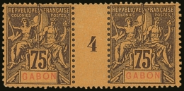 GABON 1904 75c Brown On Orange (Yvert 29, Maury 27), MILLESIMES PAIR, Very Fine Mint. For More Images, Please... - Altri & Non Classificati