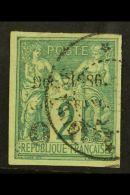 FRENCH GUYANA 1886 0.05 On 2c Green Imperf, Yv 1b, Superb Used. Rare Stamp. For More Images, Please Visit... - Altri & Non Classificati