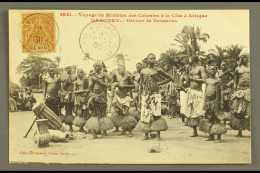 DAHOMEY ET DEPENDENCIES 1909 Ppc To France Showing A "Group Of Dancers", Bearing On The Picture Side 1894 30c... - Altri & Non Classificati