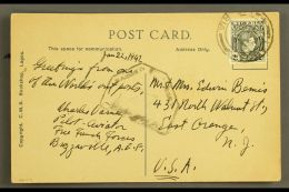 1942 FREE FRENCH AT BRAZZAVILLE. 1942 (22 Jan) Censored Postcard Of The Lagos Fish Market Addressed To USA Bearing... - Altri & Non Classificati