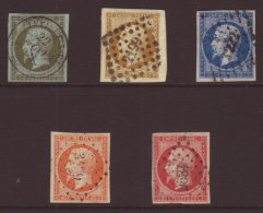 1853-61 1c Olive-green, 10c Brownish-bistre (type II), 20c Blue, 40c Orange, And 80c Rose, Yv 11, 13B, 14A, 16,... - Other & Unclassified