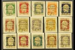 1921 "Governo Provvisorio" Overprints Complete Set, Sassone 149/63, SG 163/77, Superb Used On Pieces Each Tied By... - Fiume